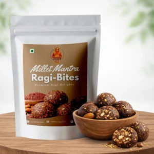 JustShudh Millet Mantra Ragi Bites healthy ragi laddu made with millets nuts and natural ingredients