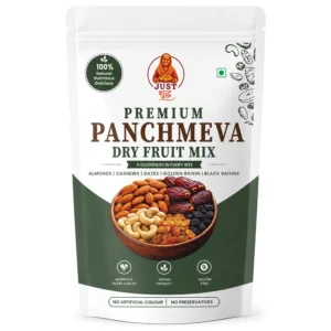 JustShudh Premium Panchmeva dry fruit mix pack — almonds, cashews, dates, raisins